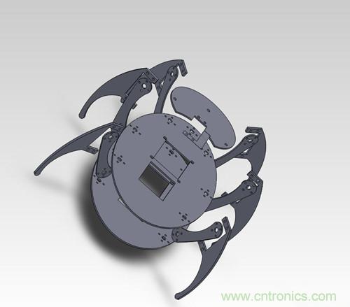 DIY：&ldquo;甲殼蟲&rdquo;機器人3D 模擬圖